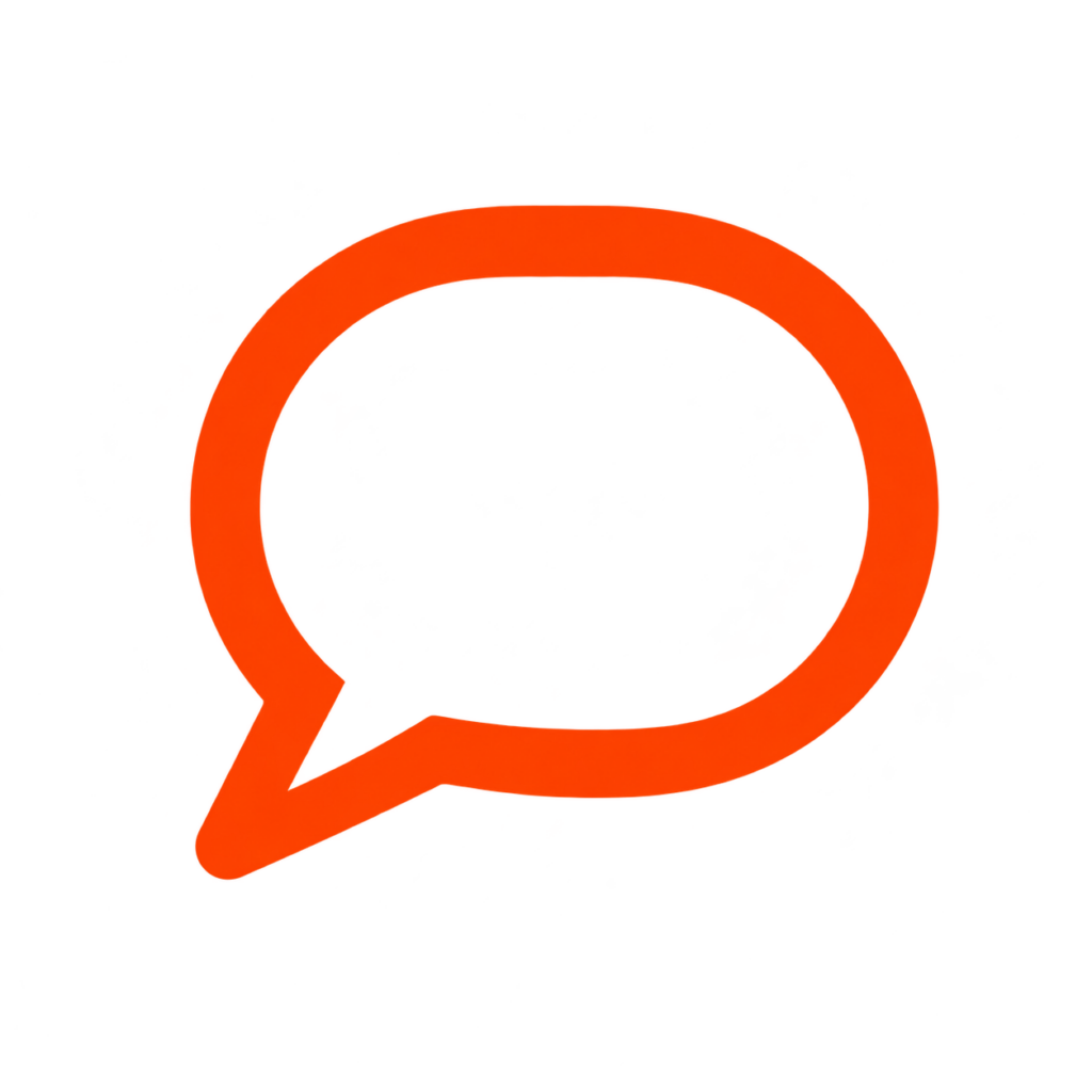 Ícone de balão de conversa laranja
